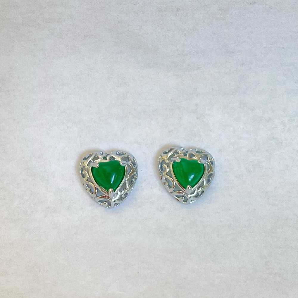 Jade earrings heart jade earrings jade jewelry